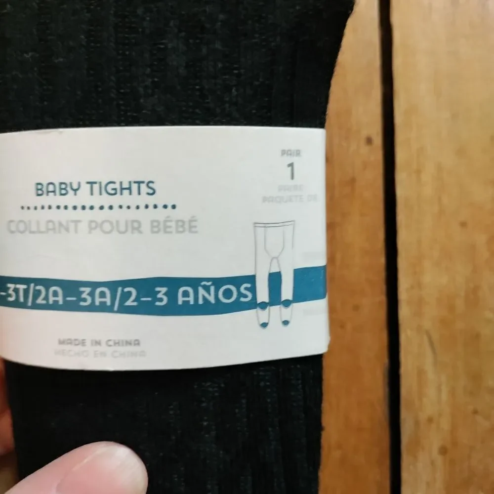 Old Navy black tights 2T knit winter tights cotton new dressy 3T